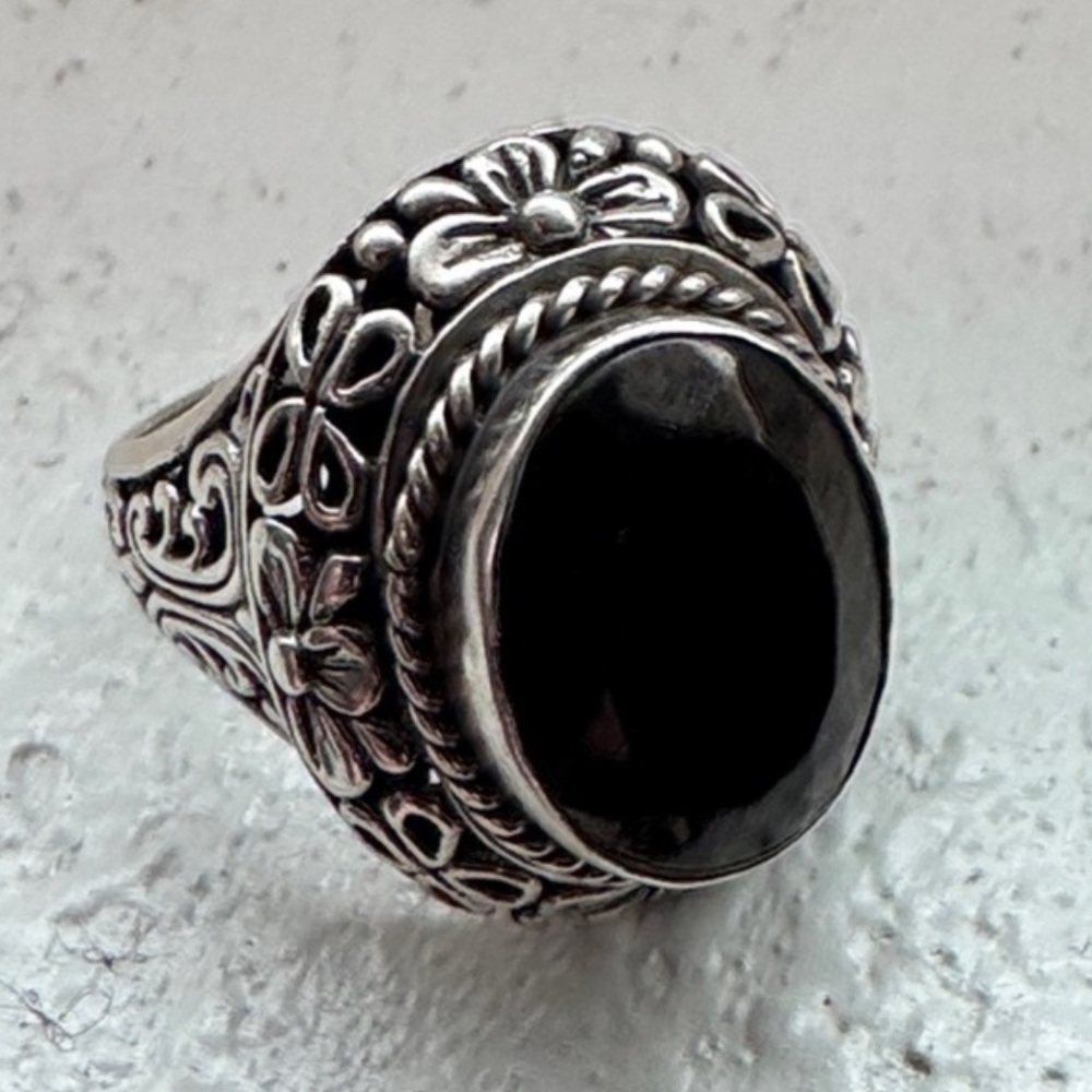 925 Sterling Silver SMOKEY TOPAZ Statement Ring Size 8 ARTISIAN JTV